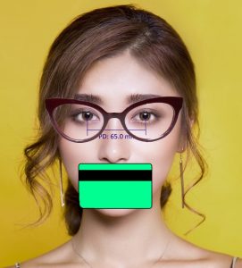 Image showing how to take a selfie with glasses and card.