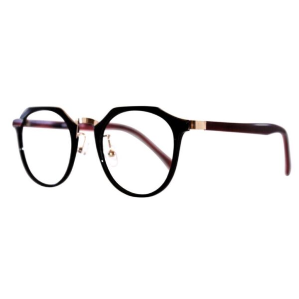 Black and Red Round Eyeglass Frame named Michelle