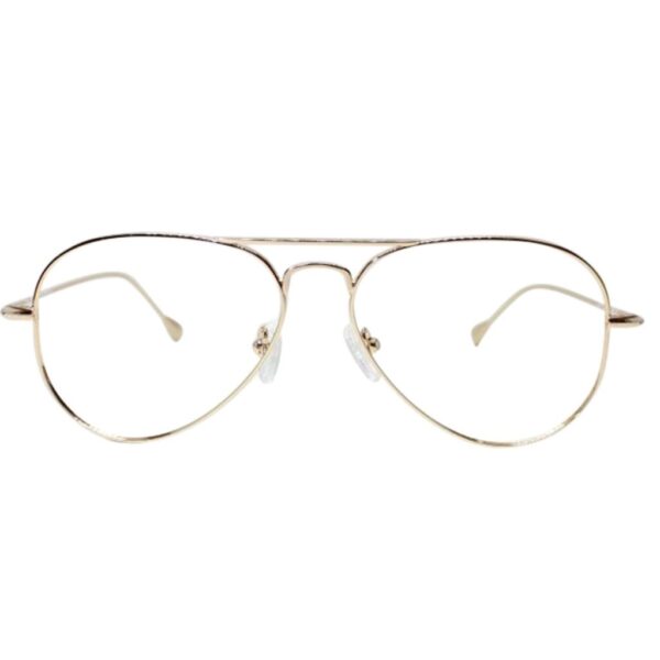 Aviator Gold Metal Eyeglass Frame named Jackson