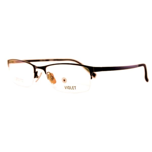 Rectangular Semi Rimless Brown Eyeglass Frame named Jesse