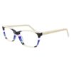 Rectangular Pearl and Blue Striped Eyeglass Frame named Liz