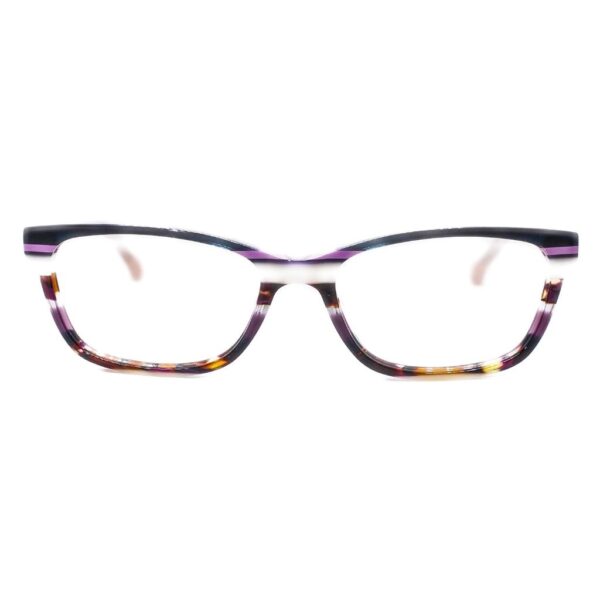 Rectangular Purple Striped Eyeglass Frame named Liz