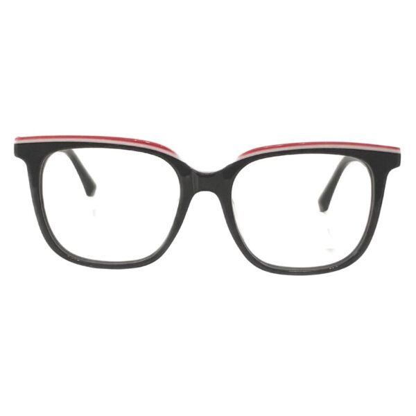 Square Black and Red Eyeglass Frame named London
