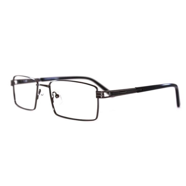 Square Gray Metal Eyeglass Frame named Wallstreet