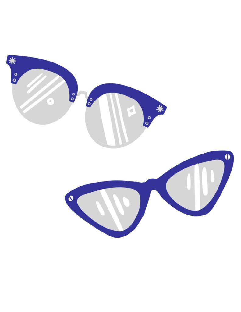 two Violet Eyeglasses icons